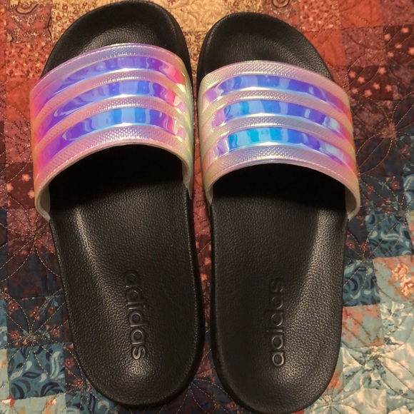 adidas Shoes | New Iridescent Adidas Adilette Shower Slides 8 | Poshmark